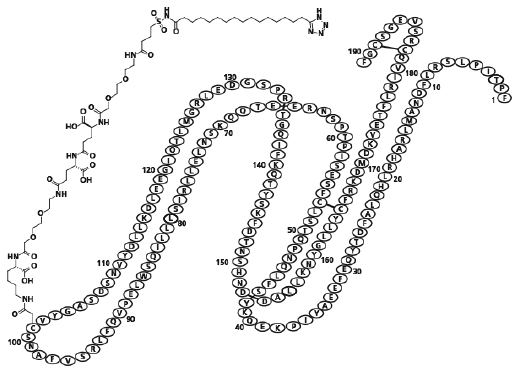 SOGROYA® (somapacitan-beco) Structrual Formula Illustration