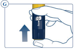 Press and hold in the dose button until the dose counter returns to “0” - Illustration