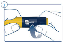 Turn the dose selector clockwise to select the dose you need - Illustration