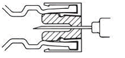 Insert needle squarely through center of stopper until tip - Illustration