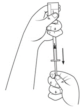 Slowly pull the plunger out to the 1 mL mark - Illustration