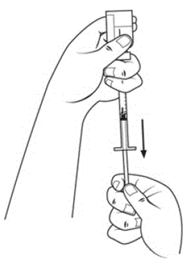 Pull the plunger out to the 1 mL mark - Illustration