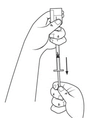 Withdraw the needle to keep the tip in the liquid - Illustration