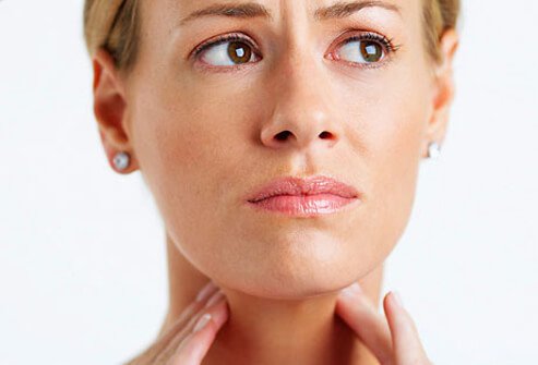 Picture of a woman with sore throat