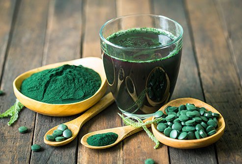 Spirulina is a dietary supplement made from blue-green algae or cyanobacteria