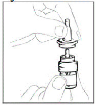 If the clear plastic cover is improperly removed, the tip of the bottle may be pulled off of the glass vial - Illustration