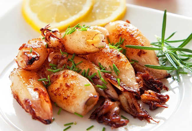 Squid is part of the same family as oysters, scallops and octopus. 