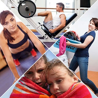 Methicillin-resistant Staphylococcus aureus (MRSA) transmission can occur from touching or sharing towels, clothes, or sheets, as well as workout areas and sports equipment.