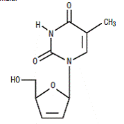 ZERIT® (stavudine) Structural Formula Illustration