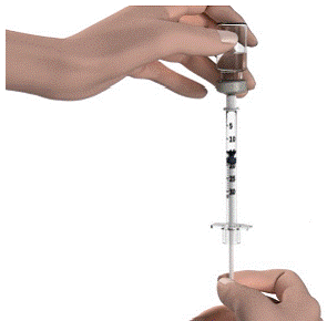 Check the syringe to make sure that you have the right dose - Illustration