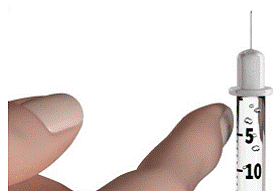 Tap the barrel of the syringe with your finger to remove any air bubbles - Illustration