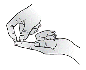 Place the flat side of the Striant on your fingertip - Illustration