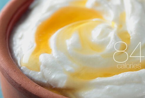 Greek yogurt with a drizzle of honey.