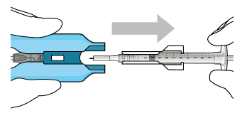 Remove the syringe and guide sleeve
from the insertion tool carrier - Illustration