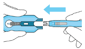 Insert the handle into the insertion
tool carrier - Illustration