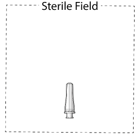 Inspect components and place onto sterile field - Illustration