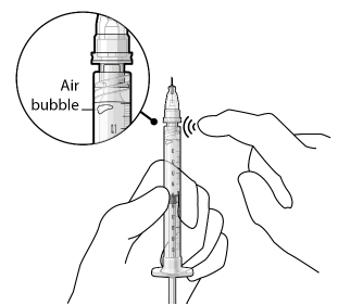 Remove Air from Syringe and Adjust Drug Dose - Illustration