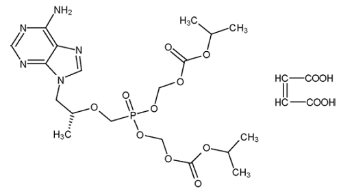 Tenofovir disoproxil fumarate - Structural Formula  - Illustration