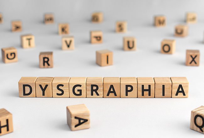 Dysgraphia is a learning disorder. Some of the symptoms of dysgraphia include spelling words wrong, frequent erasing, inconsistent handwriting and others.