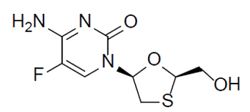 Emtricitabine - Structural Formula - Illustration