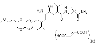 Aliskiren hemifumarate Structural Formula Illustration