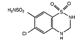 Hydrochlorothiazide Structural Formula Illustration