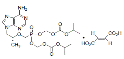 Tenofovir disoproxil fumarate - Structural Formula - Illustration