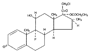 TEMOVATE (clobetasol propionate) structural formula illustration