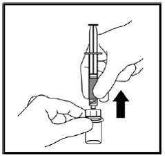 Remove the needle from the vial - Illustration