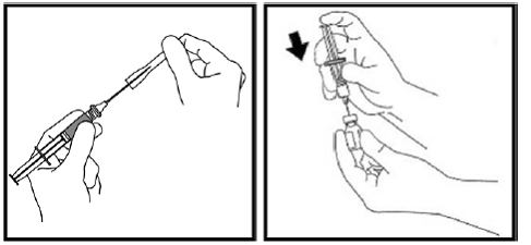 Remove the needle cap from the syringe - Illustration