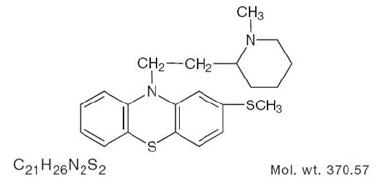 Thioridazine Hydrochloride Structural Formula Illustration