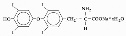 THYRO-TABS® (levothyroxine sodium) Structural Formula Illustration