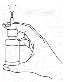 Repeat the pumping action until you see a fine mist. You should see a fine mist of the medicine after
6 pumps or less - Illustration