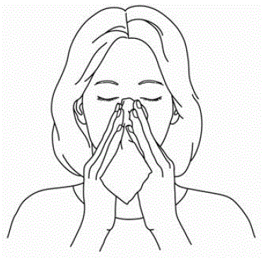 Gently blow your nose to clear nostrils - Illustration