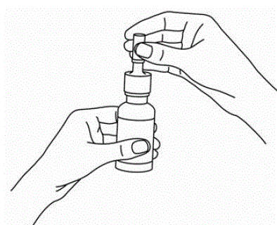 Wipe the spray tip with a clean tissue or cloth. Put the dust cap back
on the spray pump tip of the bottle - Illustration