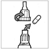 Place your mouth over the mouthpiece and close your lips tightly around it - Illustration