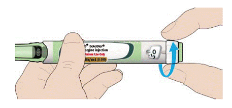 Turn the dose selector until the dose pointer lines
up with your dose - Illustration