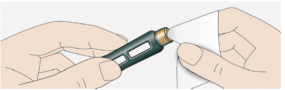 Wipe the rubber seal with an alcohol swab - Illustration