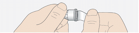 Take a new needle and peel off the protective seal - Illustration