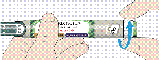 Turn the dose selector until the dose pointer lines
up with your dose - Illustration