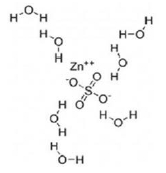 Zinc sulfate Structrual Formula Illustration