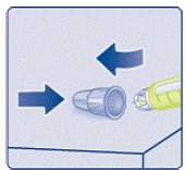 Pull off the paper tab from the outer needle cap - Illustration