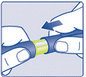 Push the capped needle straight onto the Pen and twist the needle on until it is tight - Illustration