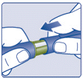 Pull off the paper tab from the outer needle cap - Illustration