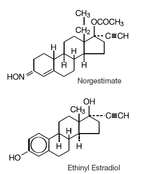 ORTHO TRI-CYCLEN Lo (norgestimate/ethinyl estradiol)  Structural Formula Illustration