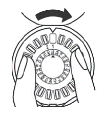 To take pill “2,” turn the dial on your DIALPAK in a clockwise direction - Illustration