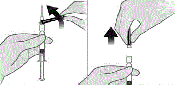 Push the safety cover forward toward the needle until you hear and/or feel it lock - Illustration