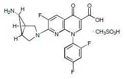 Trovafloxacin mesylate Structural Formula Illustration