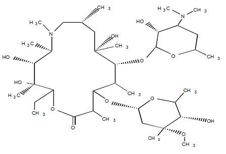 Azithromycin Structural Formula Illustration