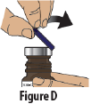 Remove(flip up)the blue plastic cover from the glass vial - Illustration